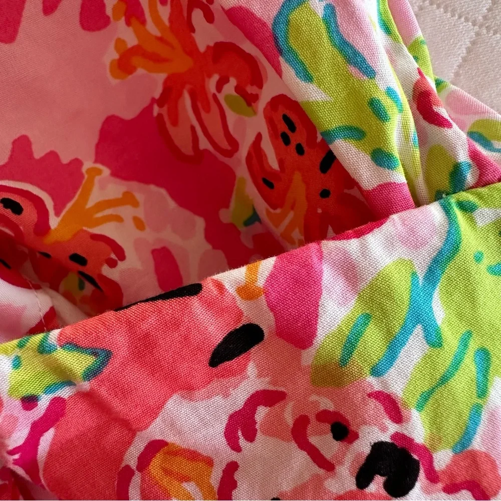 Lilly Pulitzer Ferra Strapless Dress Call Me Kitty Pink Label Cotton Size 8 - Picture 8 of 16
